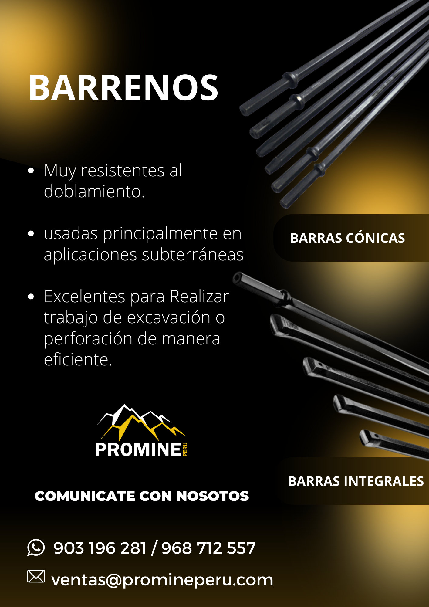 BARRA CONICA -BARRENO INTEGRAL PRODUCTOS MINERIA AREQUIPA 2023