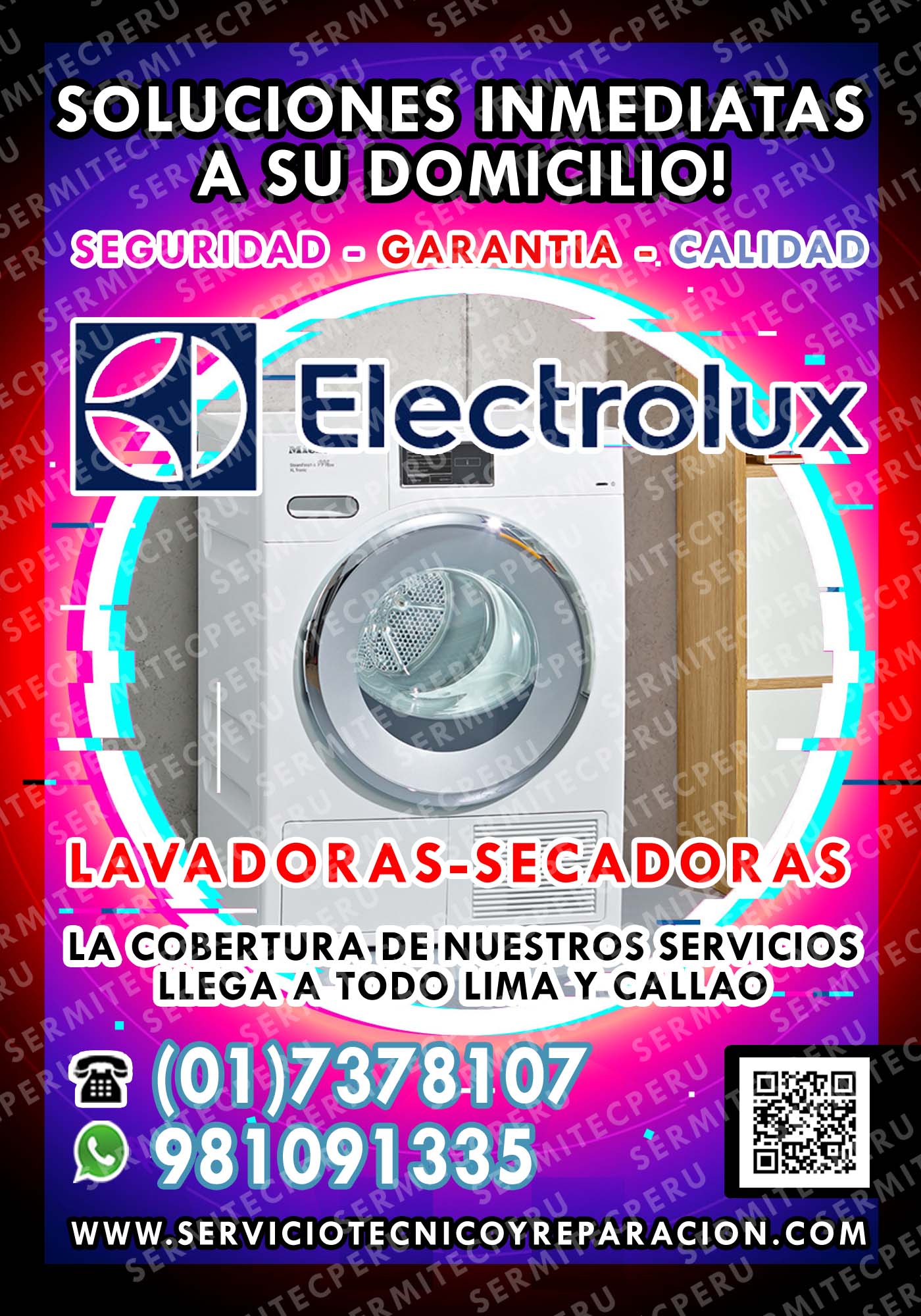 Electrolux!!!! 981091335 Técnicos de LAVADORAS en INDEPENDENCIA