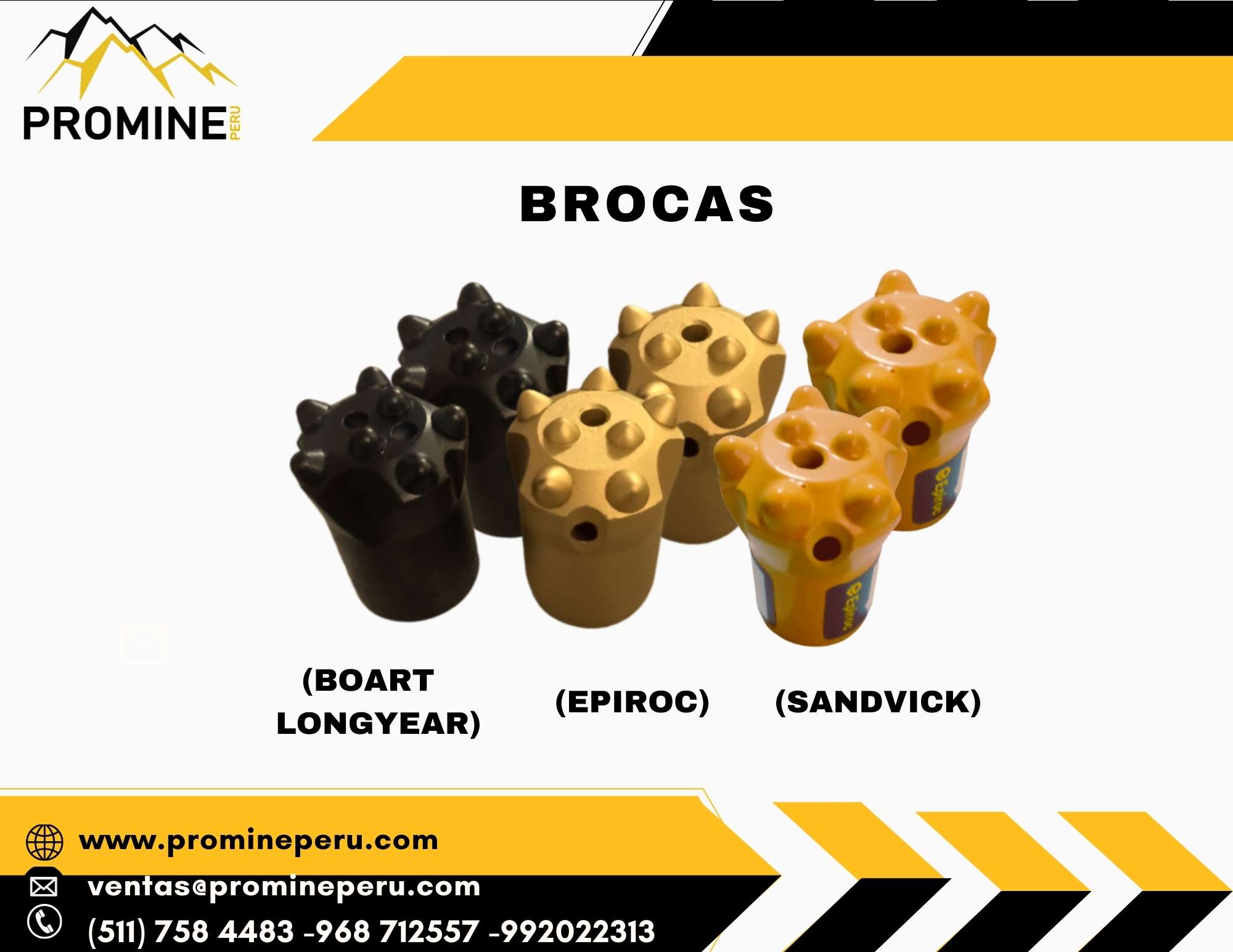 BROCAS  - EPIROC - SANDVIK - BOART LONG YEAR