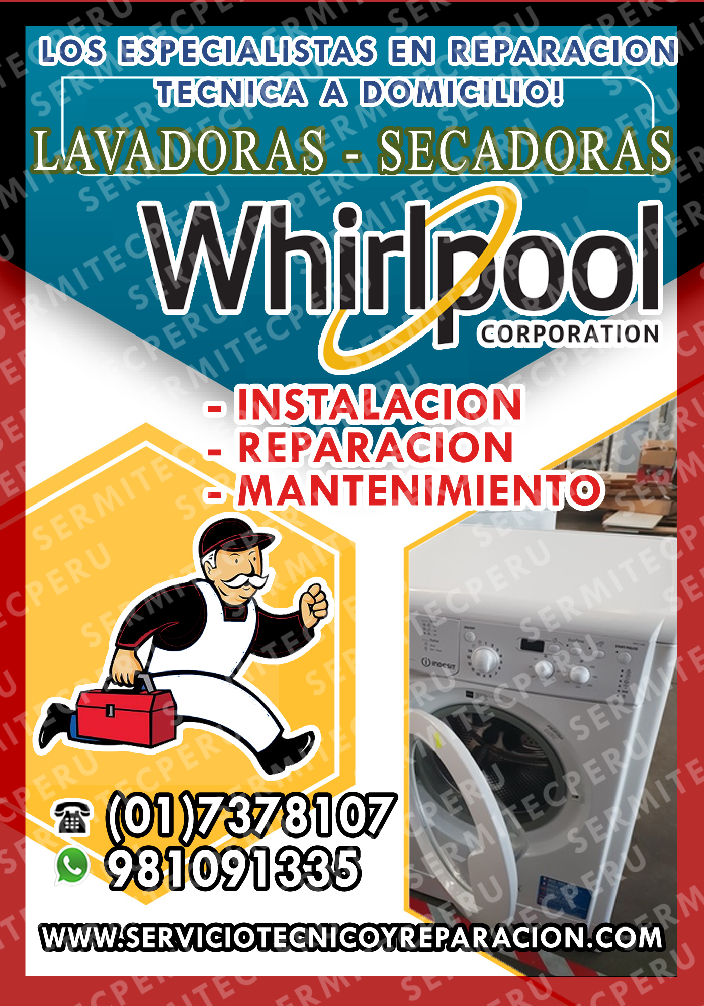 Whirlpool 7378107- Técnicos de lavadoras-secadoras-refrigeradoras en Ate