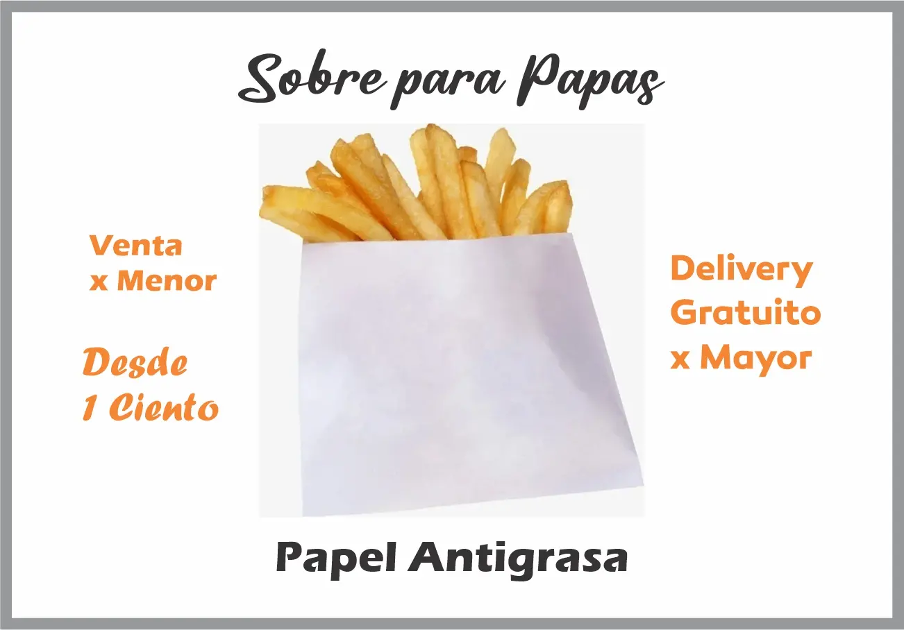 Bolsitas de papel antigrasa para papas fritas