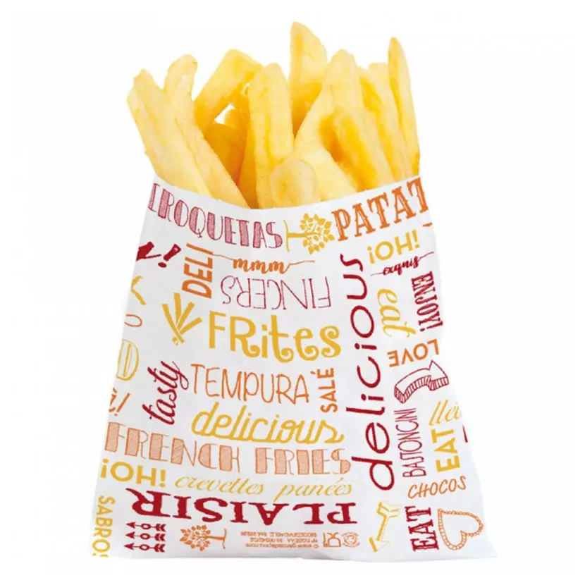 Bolsitas de papel antigrasa para papas fritas