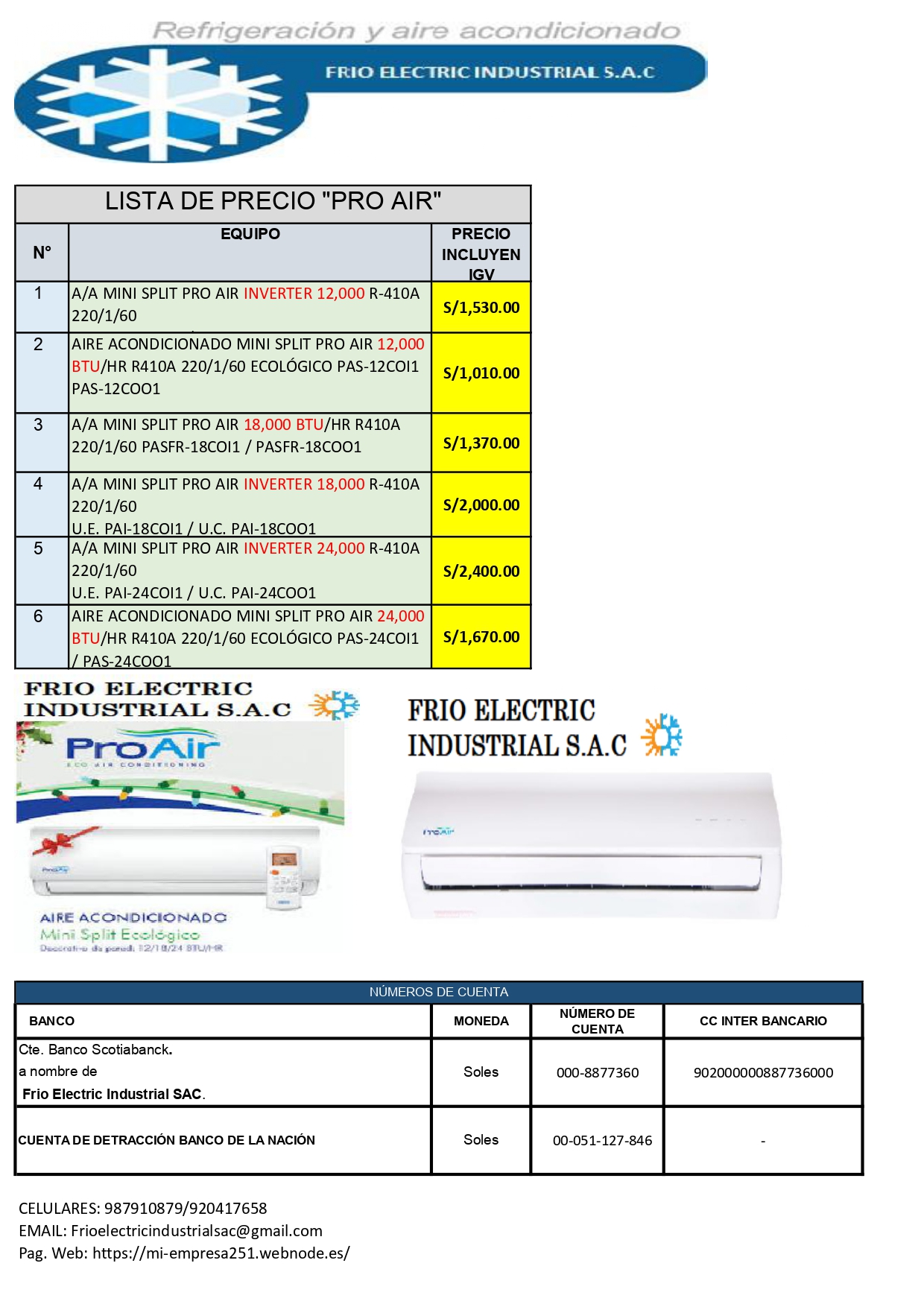 VENTA ,INSTALACIÓN Y MANTENIMIENTO DE EQUIPOS DE AIRE ACONDICIONADO.